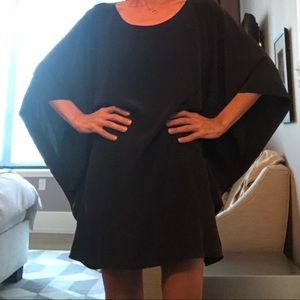 Black silk batwing dress